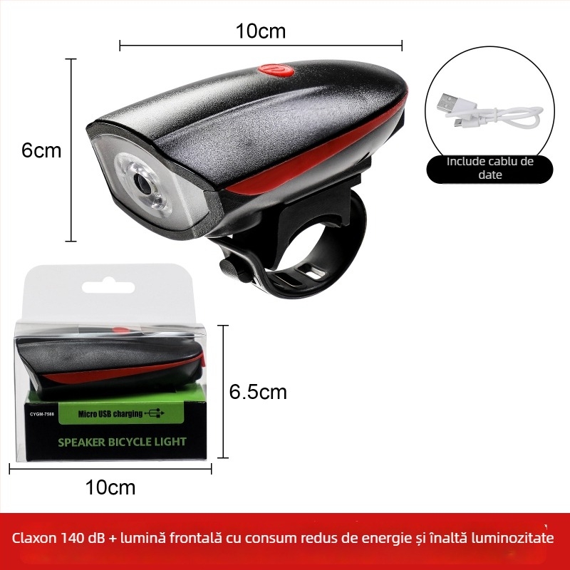 Lumină frontală pentru bicicletă cu corn electric pentru plimbări nocturne — Hissuke, procesare personalizabilă, etichetă privată disponibilă