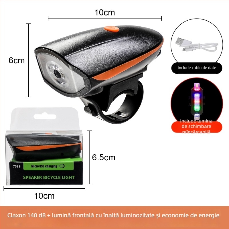 Lumină frontală pentru bicicletă cu corn electric pentru plimbări nocturne — Hissuke, procesare personalizabilă, etichetă privată disponibilă