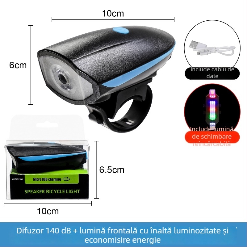 Lumină frontală pentru bicicletă cu corn electric pentru plimbări nocturne — Hissuke, procesare personalizabilă, etichetă privată disponibilă