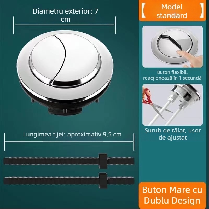 Buton rezervor WC pentru spălare - întrerupător universal, rotund, buton îngroșat, accesoriu; Material: Alt; Certificare CE; Brand: Alt; Montaj: Nu