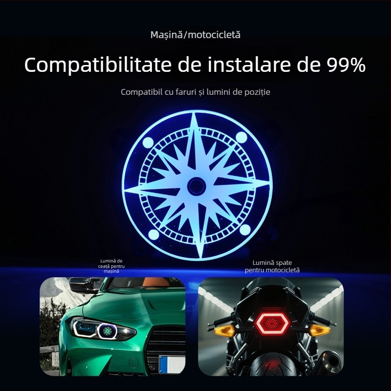 Lampa LED de stop cu capac rotativ RGB – 12V, model fog084, potrivire universală, corp ABS, durată de 50000h