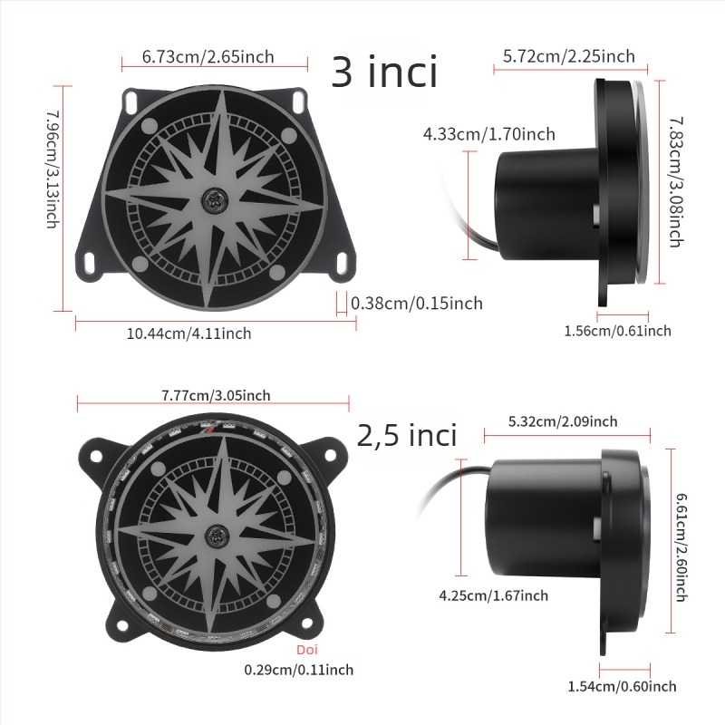Lampa LED de stop cu capac rotativ RGB – 12V, model fog084, potrivire universală, corp ABS, durată de 50000h