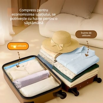 Sac de vid pentru călătorii cu rulare manuală, cu pompă, PET+PE, 180 bucăți în cutie, lansat în 2022