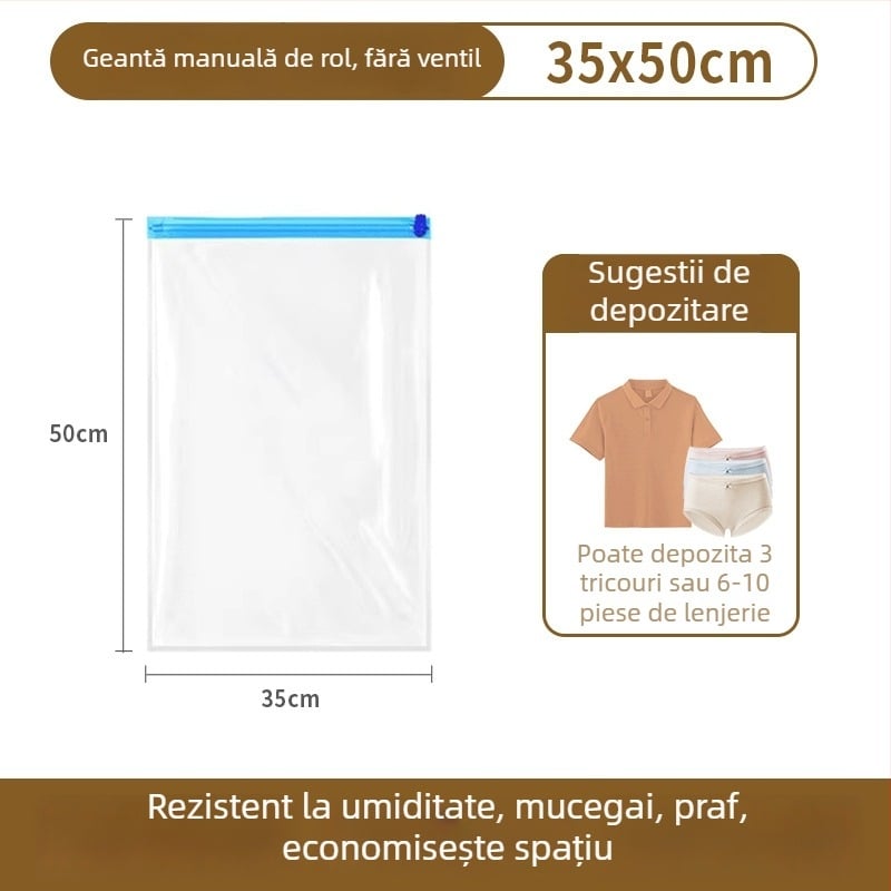 Sac de vid pentru călătorii cu rulare manuală, cu pompă, PET+PE, 180 bucăți în cutie, lansat în 2022