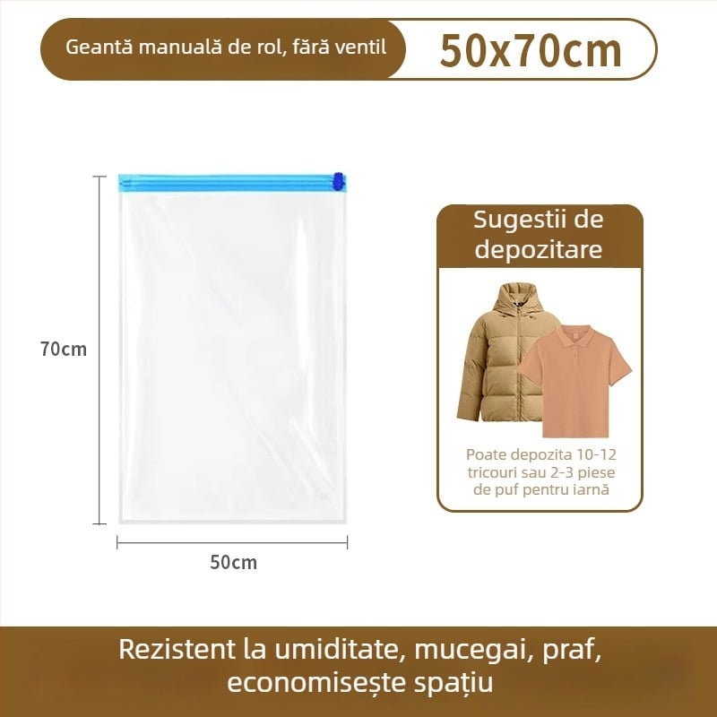 Sac de vid pentru călătorii cu rulare manuală, cu pompă, PET+PE, 180 bucăți în cutie, lansat în 2022