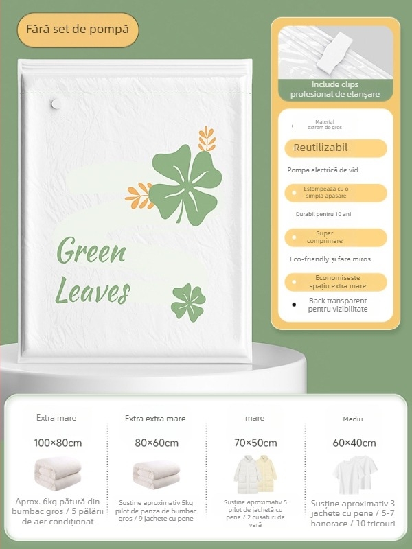 Xingyou Geantă de Compresie cu Vid pentru Pături, Paltoane și Haine – Sigilare Îngroșată, Material PA-PE