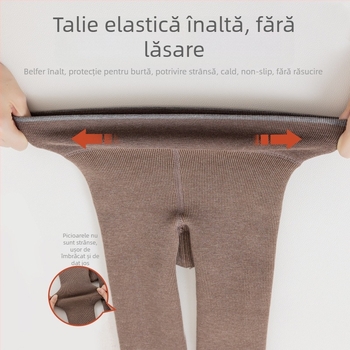 Colanți pentru fetițe, toamnă–iarna, cu deschidere la zona inghinală, lungime 9/10, talie înaltă, 90% poliester