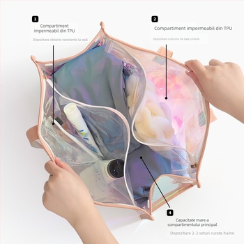 Geantă de înot PU cubică, cu funcție de etanșare, pentru călătorii și depozitarea produselor de igienă (formă cubică, PU, funcție de etanșare, pentru călătorii)