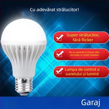 bec LED cu control vocal și lumină, 220V, 100 lm, fascicul 360°, IP65, soclu E27