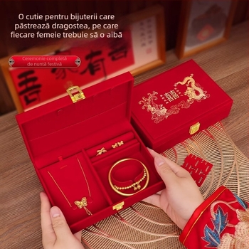 Cutie de bijuterii pentru logodnă, femei, model 0334, cutie rigidă cu design monocrom, specificația A