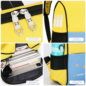 Ghiozdan pentru copii, în stil coreean, cu logo personalizat – ușor, din Oxford, respirabil și rezistent la uzură, model 501, pentru activități de pregătire în afara școlii