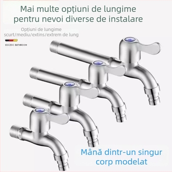 Robinet pentru mașina de spălat din oțel inoxidabil 304, montaj în perete, deschidere rapidă, robinet cu disc ceramic, diametrul șeii 20 mm