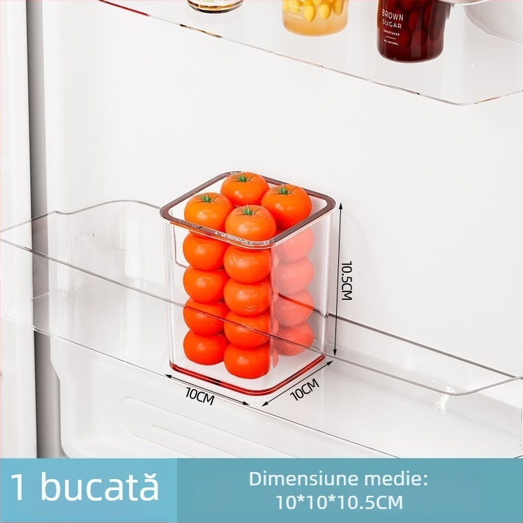 Recipient pentru ouă pentru uşa laterală a frigiderului, păstrare proaspătă pentru fructe și legume, PET material, organizator bucătărie
