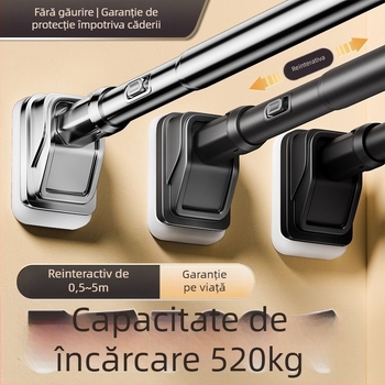 Bară telescopică pentru uscat haine, montaj fără găuri, pentru balcon, oțel din carbon, design modern minimalist