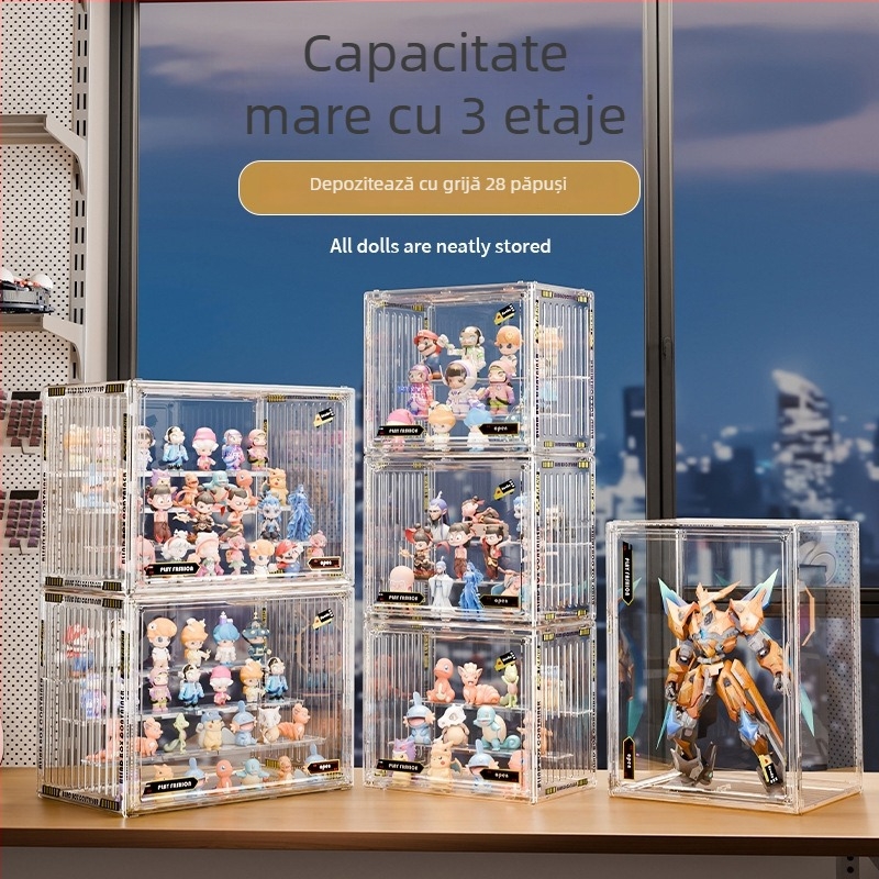 Cutie de depozitare pentru figuri, material PET, afișaj montat pe vehicul, scenă de depozitare în mașină, personalizare disponibilă