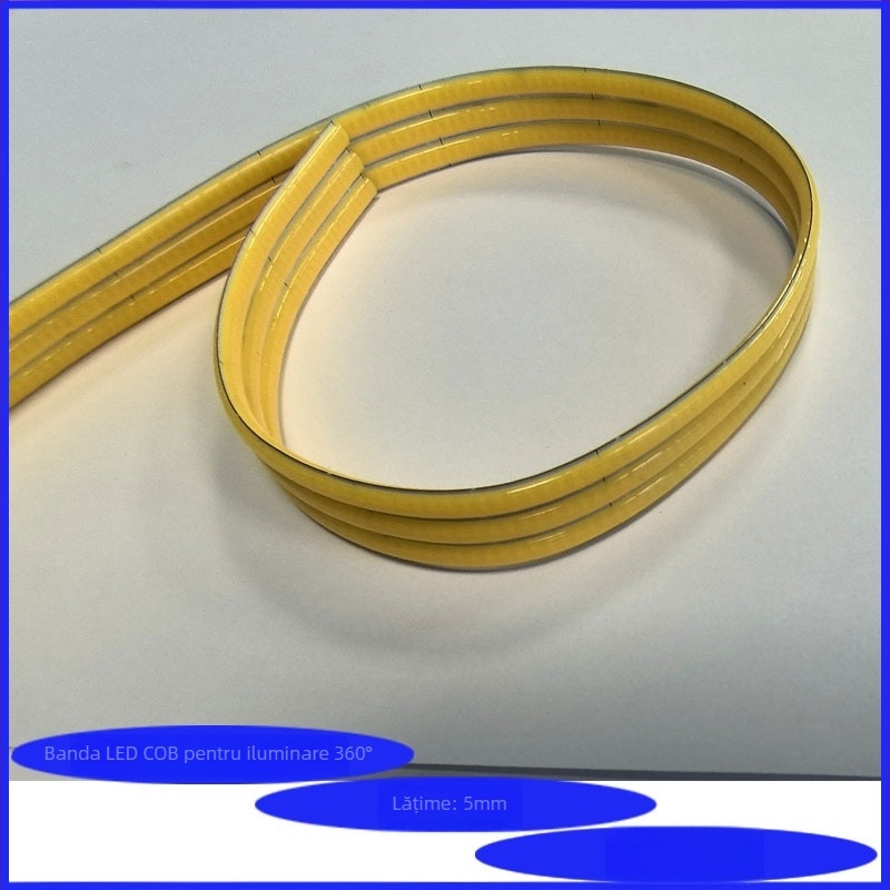 Bandă flexibilă LED COB, 3 mm dublă față, tensiune redusă, LED COB în ambalaj, iluminare liniară pentru interior și exterior