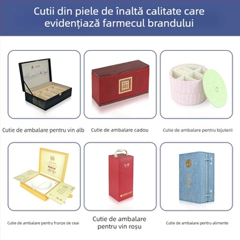 Casetă de bijuterii din piele PU, cu două niveluri – portabilă, organizator personalizabil pentru inele și coliere