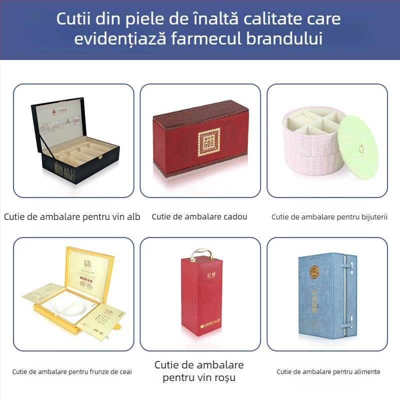 Casetă de bijuterii din piele PU, cu două niveluri – portabilă, organizator personalizabil pentru inele și coliere