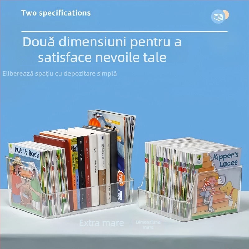 Cutie de depozitare pentru birou pentru cărți ilustrate pentru copii și reviste, material PE, capacitate 5–10 L, fără montaj