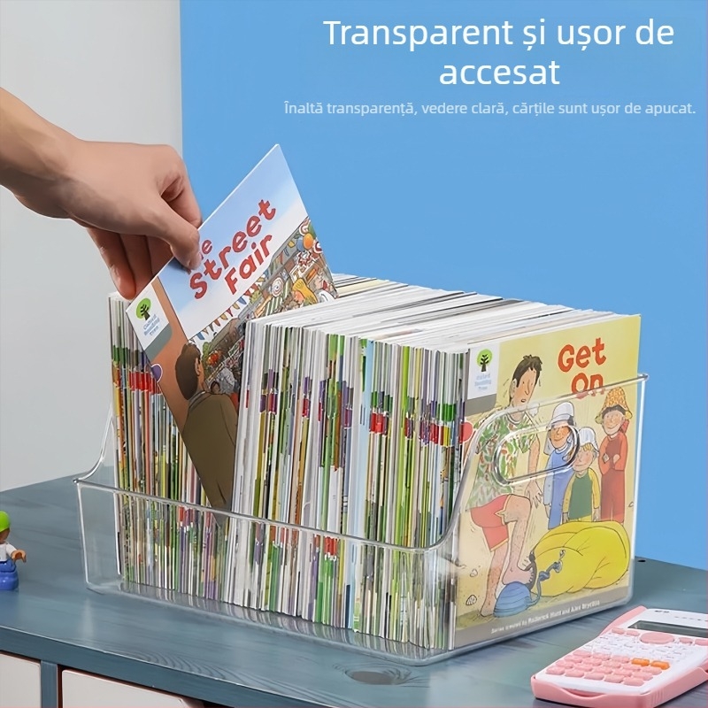 Cutie de depozitare pentru birou pentru cărți ilustrate pentru copii și reviste, material PE, capacitate 5–10 L, fără montaj