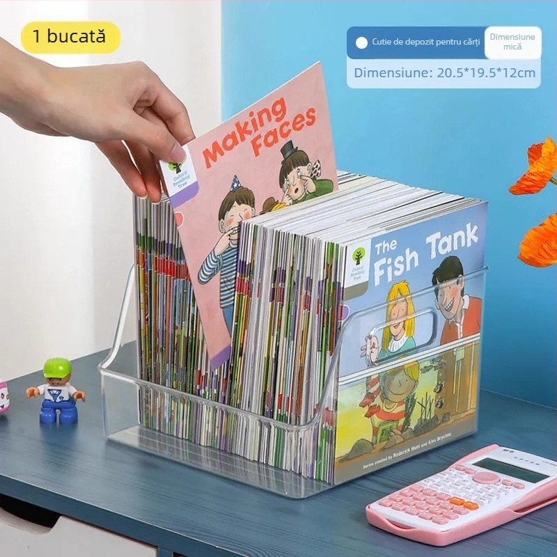 Cutie de depozitare pentru birou pentru cărți ilustrate pentru copii și reviste, material PE, capacitate 5–10 L, fără montaj