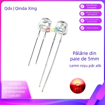 F5 diode LED cu pălărie de paie, 3.0-3.2V, 20mA, 0.1W, CRI 70-80, fascicul 45°