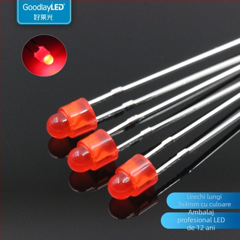 Perla LED cu cip Sanan, substrat din cupru, 20 mA la 1,8–2,2 V, CRI 70–80, pini lungi