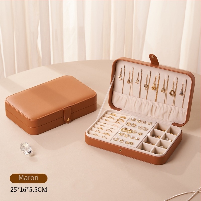 Cutie de bijuterii din piele, carcasă rigidă, stil casual, design simplu, model Msy2025-0928