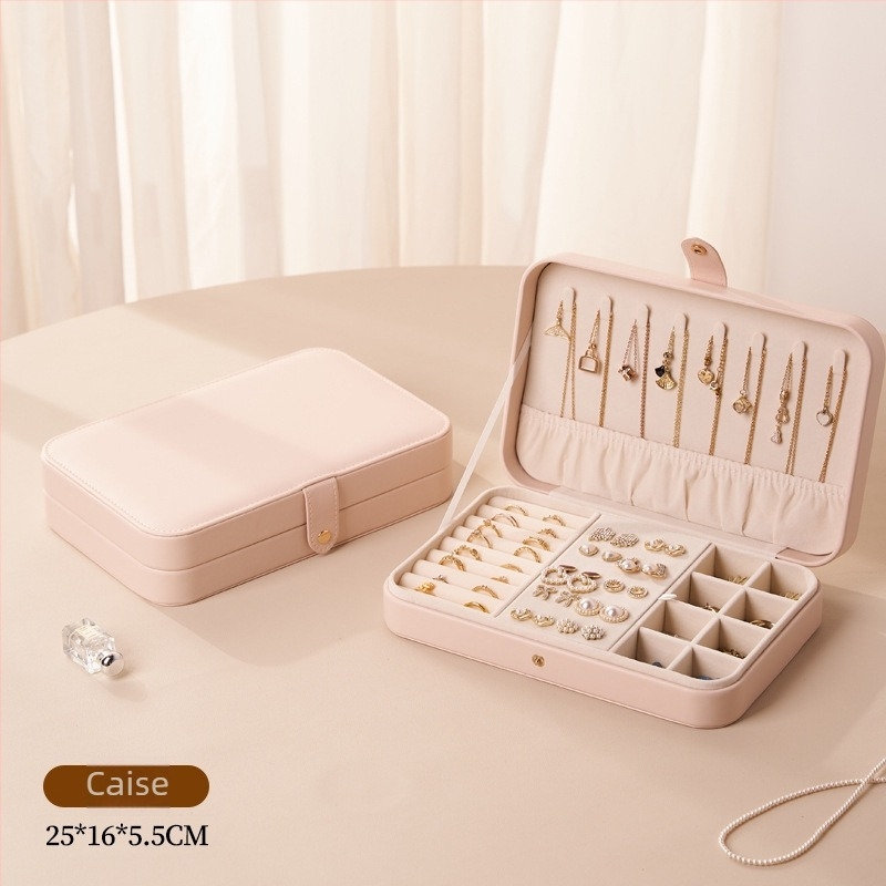 Cutie de bijuterii din piele, carcasă rigidă, stil casual, design simplu, model Msy2025-0928