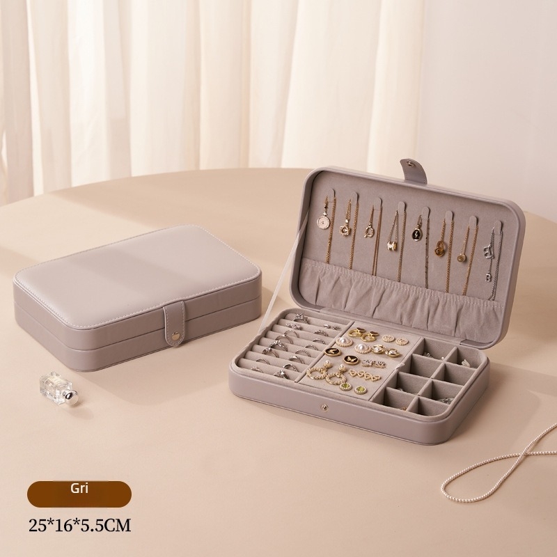 Cutie de bijuterii din piele, carcasă rigidă, stil casual, design simplu, model Msy2025-0928