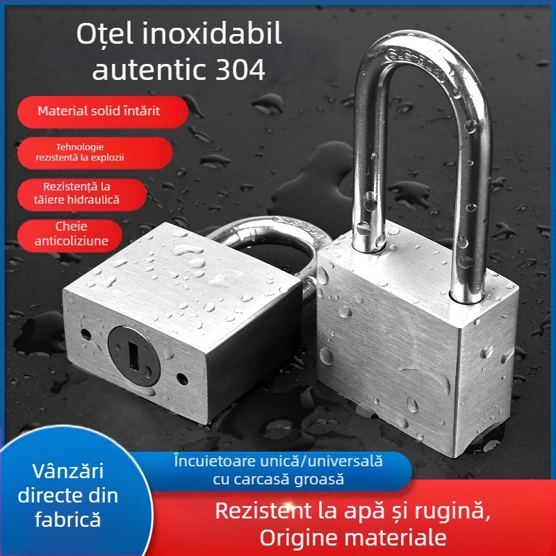 Lacăt exterior pentru curte — oțel inoxidabil, deschidere drept, marca Gu Rui, pentru alte aplicații