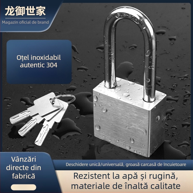 Lacăt exterior pentru curte — oțel inoxidabil, deschidere drept, marca Gu Rui, pentru alte aplicații