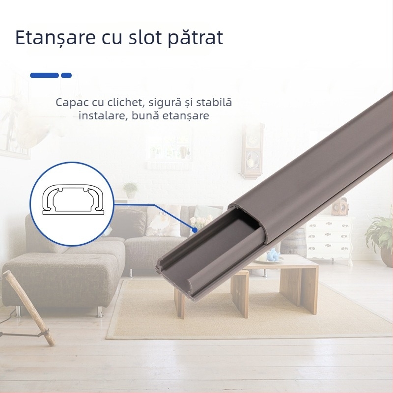 Xinheng FW24 Canal pentru cabluri montat pe suprafață – PVC, pentru birouri, centre comerciale, ateliere, fabrici, locuințe și hoteluri