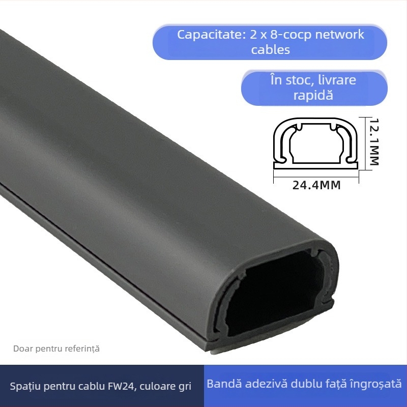 Xinheng FW24 Canal pentru cabluri montat pe suprafață – PVC, pentru birouri, centre comerciale, ateliere, fabrici, locuințe și hoteluri