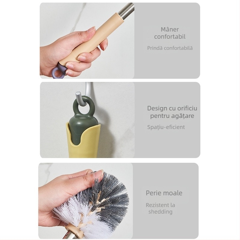 Perie de toaletă cu mâner lung, din plastic, 135 g, 1 buc.