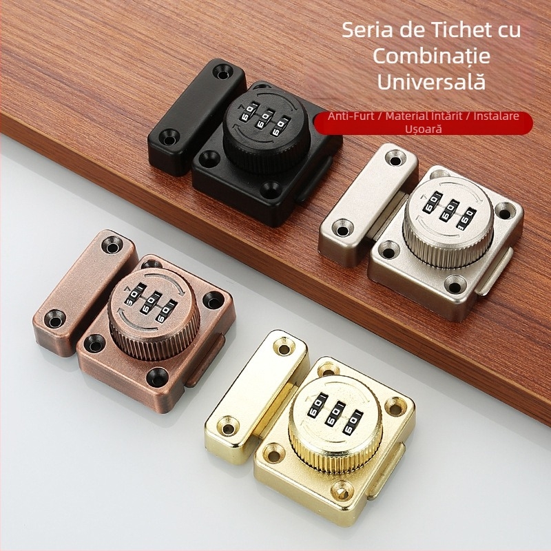 Încuietoare cu cod pentru dulapuri și sertare, din aliaj de zinc, model încuietoare cu cod, potrivită pentru dulapuri și garderobe, stil modern minimalist