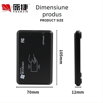 Cititor RFID IC/ID cu frecvență dublă, interfață USB, pentru acces fără contact, NFC compatibil, distanță de detecție 2–5 cm