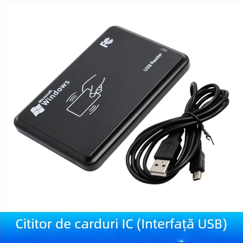 Cititor RFID IC/ID cu frecvență dublă, interfață USB, pentru acces fără contact, NFC compatibil, distanță de detecție 2–5 cm