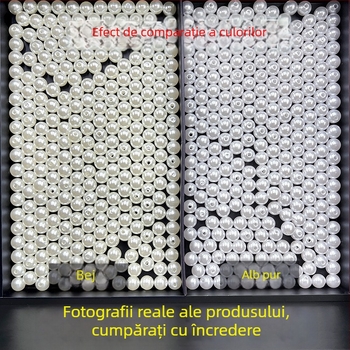 Accesoriu DIY pentru bijuterii din plastic/resina, cu finisare injection plating, model perla imitata, stil natural.
