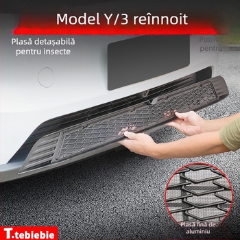ABS YS-01 Capac protecție pentru intrarea de aer centrală cu plasă pentru rezervorul de apă, compatibil cu Tesla Model Y/3/YL cu 6 locuri, ecran detașabil anti-insecte