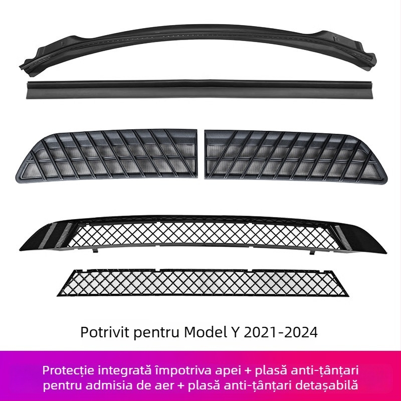ABS YS-01 Capac protecție pentru intrarea de aer centrală cu plasă pentru rezervorul de apă, compatibil cu Tesla Model Y/3/YL cu 6 locuri, ecran detașabil anti-insecte
