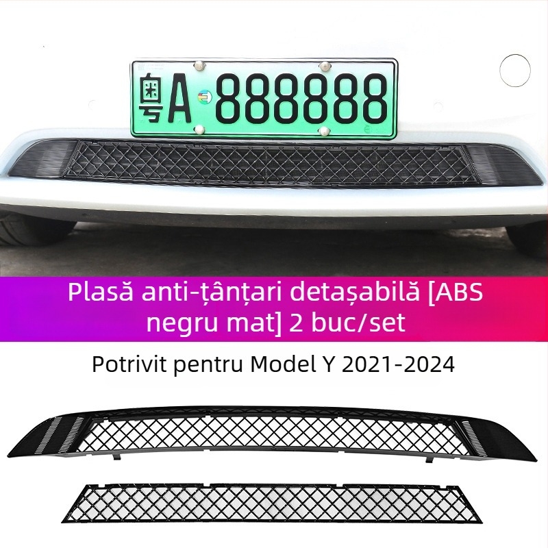 ABS YS-01 Capac protecție pentru intrarea de aer centrală cu plasă pentru rezervorul de apă, compatibil cu Tesla Model Y/3/YL cu 6 locuri, ecran detașabil anti-insecte