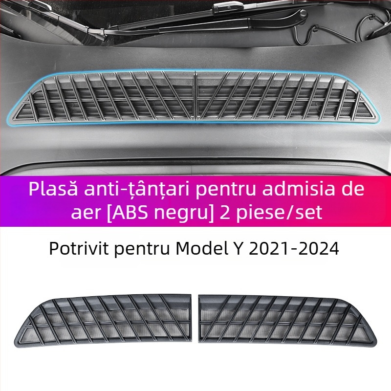 ABS YS-01 Capac protecție pentru intrarea de aer centrală cu plasă pentru rezervorul de apă, compatibil cu Tesla Model Y/3/YL cu 6 locuri, ecran detașabil anti-insecte
