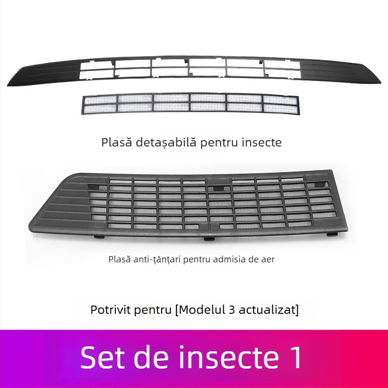 ABS YS-01 Capac protecție pentru intrarea de aer centrală cu plasă pentru rezervorul de apă, compatibil cu Tesla Model Y/3/YL cu 6 locuri, ecran detașabil anti-insecte