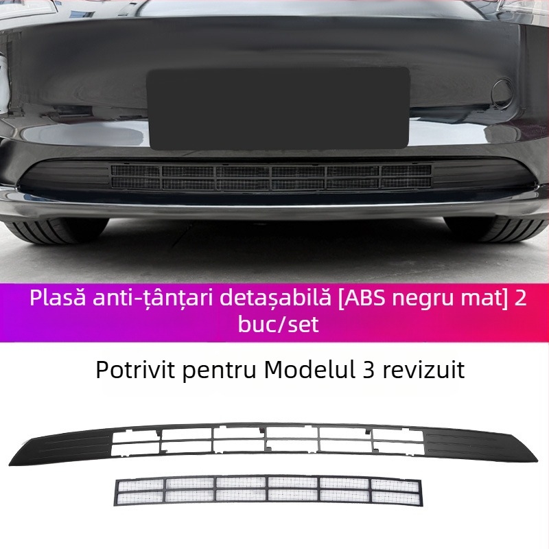 ABS YS-01 Capac protecție pentru intrarea de aer centrală cu plasă pentru rezervorul de apă, compatibil cu Tesla Model Y/3/YL cu 6 locuri, ecran detașabil anti-insecte