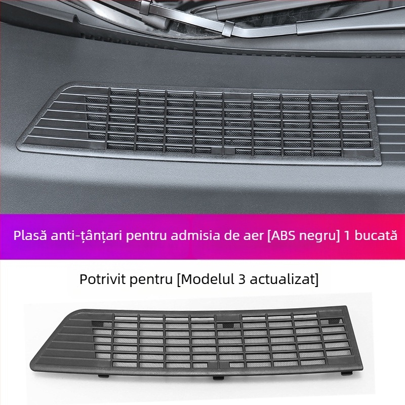 ABS YS-01 Capac protecție pentru intrarea de aer centrală cu plasă pentru rezervorul de apă, compatibil cu Tesla Model Y/3/YL cu 6 locuri, ecran detașabil anti-insecte