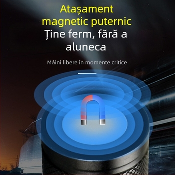 Lanternă LED cu magnet, încărcare USB, baterie 2000 mAh, rază de iluminare 100–200 m