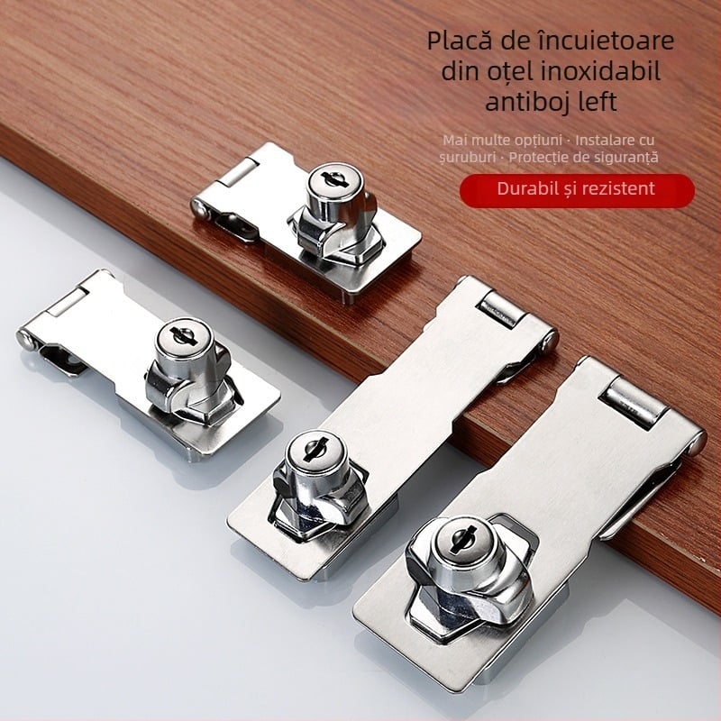 Încuietoare pentru sertare din oțel inoxidabil cu aliaj de zinc, model Lock plate, pentru dulapuri de dosare, frigidere, garderobe și sertare