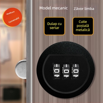 Încuietoare cu limbă, 3 poziții, pentru dosare și dulapuri | Plastic + aliaj | Stil modern minimalist