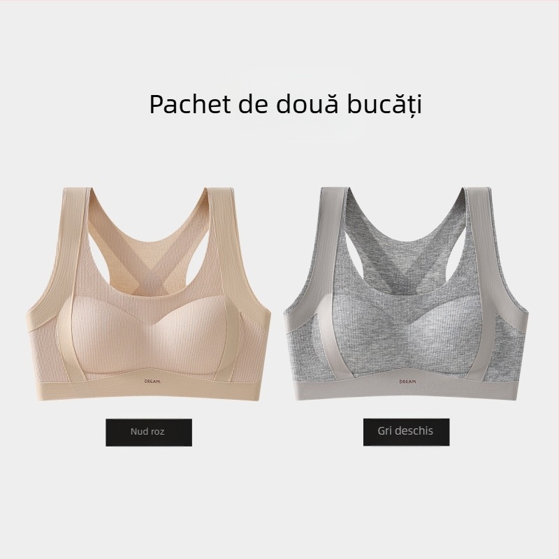 Sutien pentru corectarea posturii pentru adolescente, din viscoză respirabilă, cupă completă cu cupă turnată ultra-subțire, căptușeală din nailon, bretele fixe, susținere superioară și confort pentru vârsta 12–15 ani